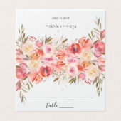Romantique Blush Bloom Floral Mariage Table Place (Outside Unfolded)