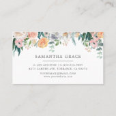 Romantique Blush Floral Cartes de visite de maquil (Dos)