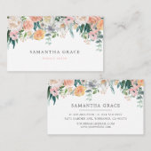 Romantique Blush Floral Cartes de visite de maquil (Devant / Derrière)