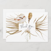 Romantique Bohême et Pampas Grass Mariage Merci (Devant / Derrière)