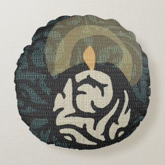 romantique bougie scroll motif coussin