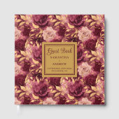 Romantique Bourgogne Blush Gold Mariage Livre d'hô (Recto)