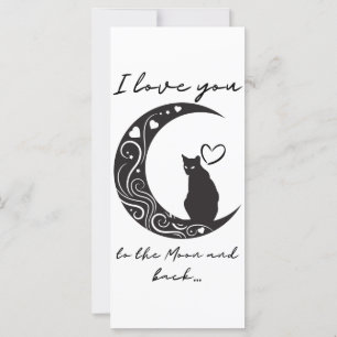 Romantique chat simple plié carte de voeux