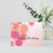 Romantique corail rouge floral Anniversaire Carte  (Debout devant)
