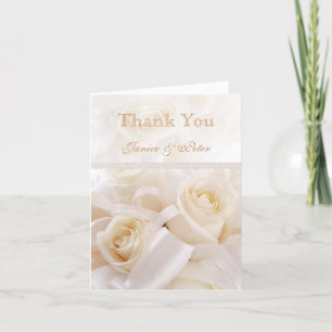Romantique crème blanche rose Mariage Merci