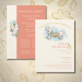 Romantique Doves Coral Wedding Programme