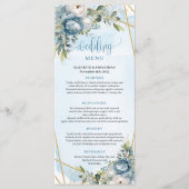 Romantique Dusty Blue Eucalyptus Feuille Menu Mari (Devant)