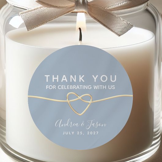 Romantique Dusty Blue Wedding Favoriser Stickers