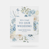 Romantique Dusty Blue Welcome Floral Mariage (Recto)