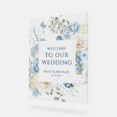 Romantique Dusty Blue Welcome Floral Mariage (Angle)