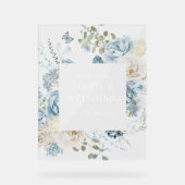 Romantique Dusty Blue Welcome Floral Mariage (Recto)