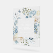 Romantique Dusty Blue Welcome Floral Mariage (Angle)