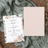 Romantique Dusty rose Floral Faire-part de mariage