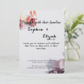 Romantique Élégant Faire-part de mariage Floral (Debout devant)