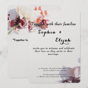 Romantique Élégant Faire-part de mariage Floral