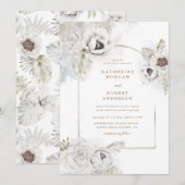 romantique élégant faire-part de mariage floral ar (Devant / Derrière)