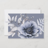 Romantique Elégant Hiver Mariage Floral Carte RSVP (Dos)