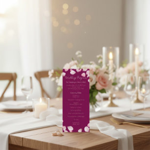 Romantique Élégant programme de cérémonie de maria