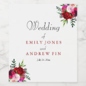 Romantique Elegant Rose rouge Mariage Étiquette de (Étiquettes simples)