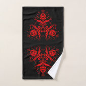 Romantique, Elégant Vintage Damask Red Goth (Serviette à main)