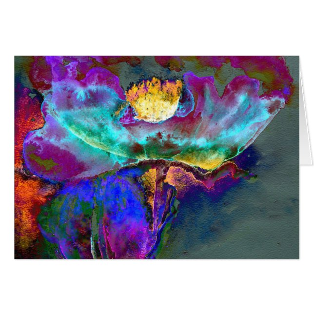 Romantique élégant violet turquoise peinture de fl (Devant horizontal)