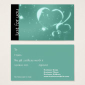 Romantique Emerald Hearts Spa Cartes cadeaux d'aff (Devant & derrière)