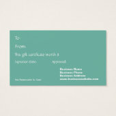 Romantique Emerald Hearts Spa Cartes cadeaux d'aff (Dos)