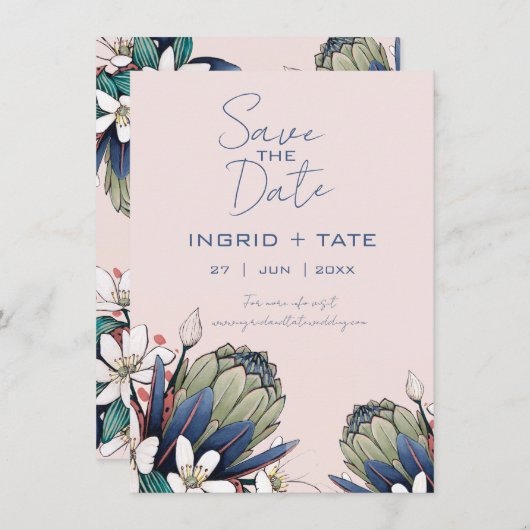 Romantique Enregistrer la date Invitation (Devant / Derrière)