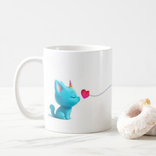 Romantique et drôle Cute Créatures Amour Mug - Par (Avec donut)