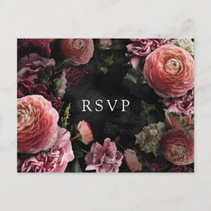 Romantique et Moody Rose Floral Carte postale RS