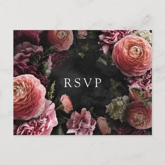 Romantique et Moody Rose Floral | Carte postale RS (Devant)