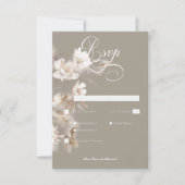 Romantique Ethérée Neutre Beige Floral Dîner RSVP (Devant)