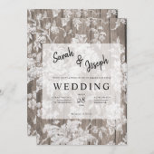 Romantique faire-part de mariage de fleurs rustiqu (Devant / Derrière)