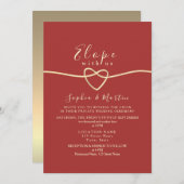 Romantique Faire-part de mariage rouge Micro (Devant / Derrière)