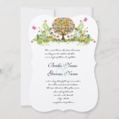 Romantique Fleur Love Arbre Faire-part de mariage (Devant)