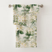 Romantique Fleurs blanches douces et Feuilles vert (En situation)