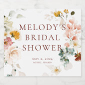 Romantique Floral Champagne Étiquette bouteille (Étiquettes simples)