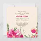 Romantique Floral Design Invitations de douche nup (Dos)