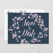 Romantique Floral Enregistrer la date Cartes posta (Devant / Derrière)