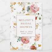 Romantique Floral Mini Vin Bottes Étiquettes (Étiquettes simples)