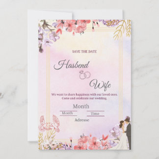 Romantique Floral Pastel Aquarelle Faire-Part de D