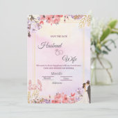 Romantique Floral Pastel Aquarelle Faire-Part de F (Debout devant)