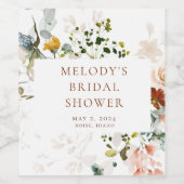 Romantique Floral Vin bouteille Étiquette (Étiquettes simples)