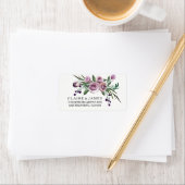 Romantique Floral violet Rose Étiquette de adresse (En situation)