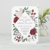 Romantique Florals Invitation de la douche nuptial (Debout devant)
