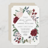 Romantique Florals Invitation de la douche nuptial (Devant / Derrière)
