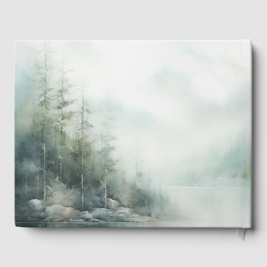 Romantique forêt verte Mariage Livre d'or (Verso)