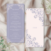Romantique Français Lilac Elégant Menu Mariage