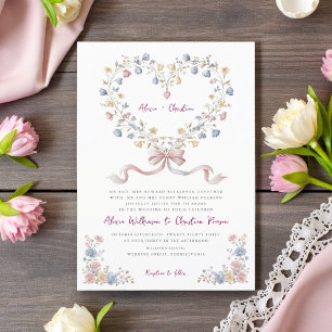 Romantique Garden Heart Faire-part de mariage