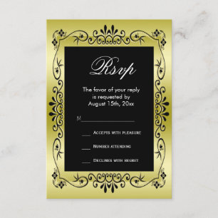 Romantique Gold Décoratif encadré 50e Mariage RSVP